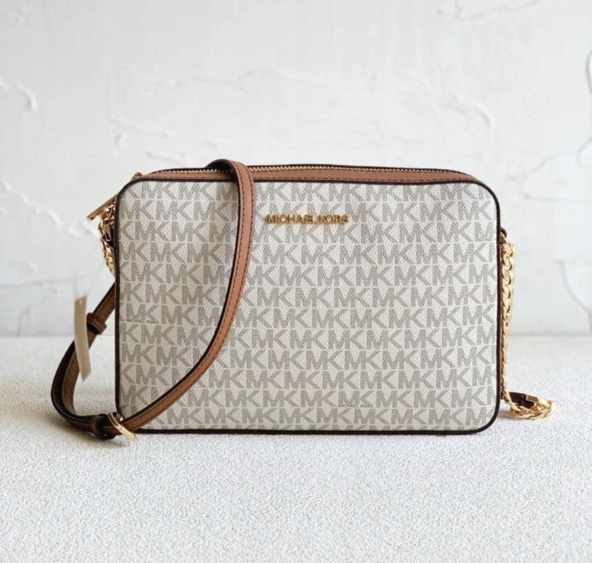 Michael Kors torebka skóra ekologiczna beżowa