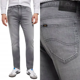 Lee RIDER SLIM Worn In Mid Grey INDIGOOD ZWĘŻANE SZARY DżINS W33 L32 - Spodnie męskie - miniaturka - grafika 1