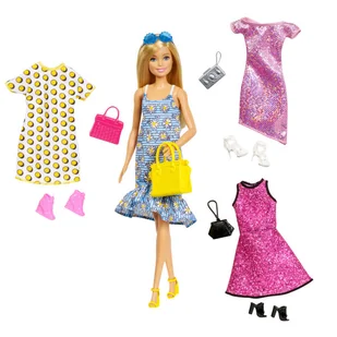 Barbie, lalka blondynka, zestaw z ubrankami i akcesoriami - Lalki dla dziewczynek - miniaturka - grafika 1