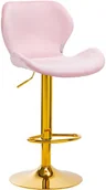 Meble kosmetyczne - 4rico hoker barowy qs-b15 aksamit różowy - miniaturka - grafika 1