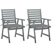 Fotele i krzesła ogrodowe - vidaXL Lumarko Krzesła ogrodowe z poduszkami, 2 szt., lite drewno akacjowe 3064402 - miniaturka - grafika 1