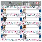 Szkolne artykuły papiernicze - Derform Naklejki Na Zeszyt Kpl8szt Derform Cleo Koty A 25 - miniaturka - grafika 1