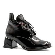 Botki damskie - Czarne lakierowane botki LM60361 - Neścior - miniaturka - grafika 1