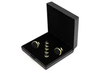 Spinki do mankietów i krawatów - Złote spinki do mankietów i guziki do koszuli smokingowej - zestaw H17 - miniaturka - grafika 1