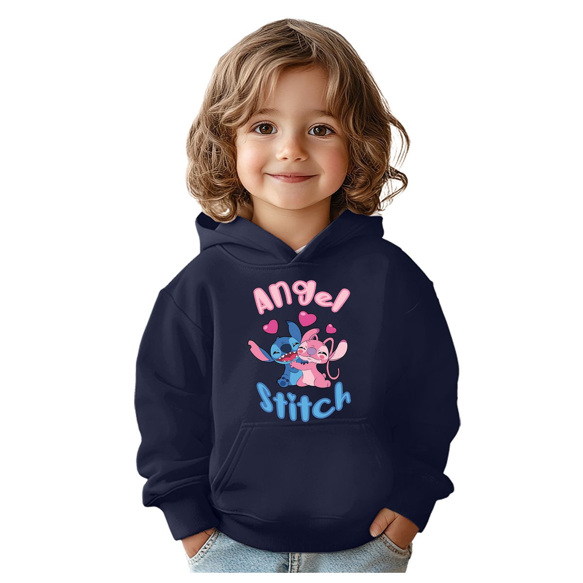 BLUZA DZIECIĘCA STITCH ANGEL ANDZIA 104 Z KAPTUREM BAWEŁNIANA JAKOŚĆ