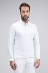 Harcour Koszulka konkursowa męska PIANO POLO ML - white - Koszulki jeździeckie - miniaturka - grafika 1