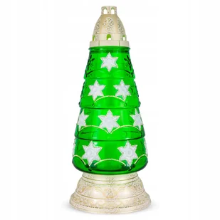 Znicz Choinka Duża 35 cm Zielony DP622 z Wkładem Wymiennym Boże Narodzenie - Lampiony i znicze - miniaturka - grafika 1