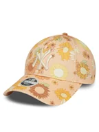 Czapki i chusty sportowe męskie - New Era Czapka z daszkiem Wmns Floral Aop 940 Nyy 60435003 Pomarańczowy - miniaturka - grafika 1