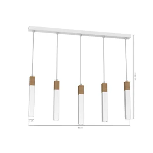Milagro Lampa wisząca SOLO SAWN WHITE PATINATED WOOD 5x mini GU10 MLP7477 - Lampy sufitowe - miniaturka - grafika 6
