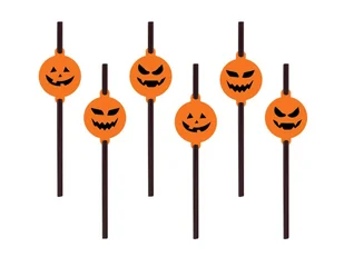 PartyShow Słomki z Dyniami na Halloween - 6 szt. SLP-HAL1 - Halloween - miniaturka - grafika 1
