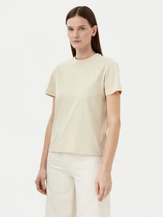 Calvin Klein T-Shirt Nano Logo K20K207519 Beżowy Regular Fit - Koszulki i topy damskie - miniaturka - grafika 1