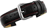 Akcesoria do smartwatchy - Pasek do zegarka - Skóra 20 mm 20K1 Czarno-Czerwony - miniaturka - grafika 1