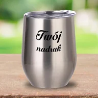 Kubki - Srebrny kubek ze stali nierdzewnej z Twoim nadrukiem - miniaturka - grafika 1