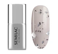 Lakiery hybrydowe - Semilac top bez przemywania ze srebrną drobiną do lakierów hybrydowych Top No Wipe Frozen 7 ml - miniaturka - grafika 1