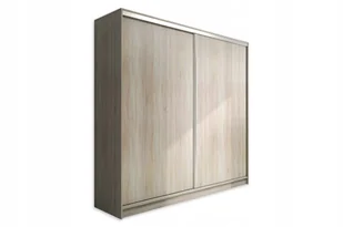 Szafa przesuwna EDYTA 200 cm dąb sonoma pojemna premium dwudrzwiowa półki - Szafy - miniaturka - grafika 1