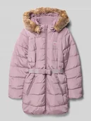 Kurtki i płaszcze dla dziewczynek - Płaszcz pikowany o kroju shaped fit z obszyciem ze sztucznego futra - miniaturka - grafika 1