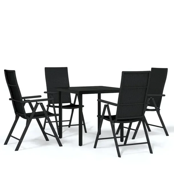 Zestaw Ogrodowy Jadalniany: Stół 80x80x74 cm i 4 Krzesła 55x64x105 cm, C