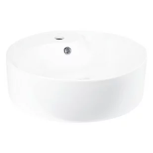 Novoterm Umywalka nablatowa 46,5x14 cm z otworem na baterię z przelewem BIAŁA KR 09 - Umywalki - miniaturka - grafika 1