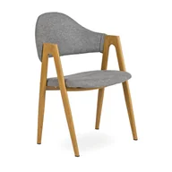 Krzesła - Krzesło Skandynawskie Kuchenne Szare RUIZ Loft Do Jadalni Salonu Dąb Złoty - miniaturka - grafika 1