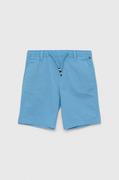 Spodnie i spodenki dla chłopców - Tommy Hilfiger szorty dziecięce kolor niebieski regulowana talia - miniaturka - grafika 1