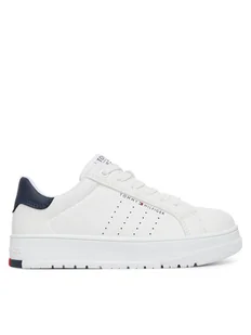 Tommy Hilfiger Sneakersy Low Cut Lace-Up Sneaker T3X9-33856-1355 M Biały - Buty dla chłopców - miniaturka - grafika 1