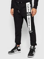 Spodnie sportowe męskie - Alpha Industries Spodnie dresowe Defense 198372 Czarny Regular Fit - miniaturka - grafika 1