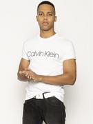 Koszulki męskie - Calvin Klein T-Shirt Front Logo K10K104063 Biały Regular Fit - miniaturka - grafika 1