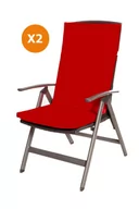 Poduszki ogrodowe - Poduszki na krzesło i fotel ogrodowy 110x47x4cm, czerwony komplet 2szt., poduszka na meble ogrodowe, poduszka zewnętrzna, poduszka ogrodowa/ Setgarden - miniaturka - grafika 1