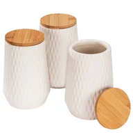 Pojemniki kuchenne - Pojemniki Kuchenne Ceramiczne Diamond, Bambusowa Pokrywa, 3 X 0,6 L, Wenko - miniaturka - grafika 1