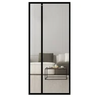 Moskitiery - Moskitiera magnetyczna do drzwi, otwierana na bok, dwustronna, przeciw komarom, oddychająca, 110 x 200 cm (czarne paski) - miniaturka - grafika 1