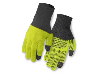 Rękawiczki rowerowe - Giro, Rękawiczki zimowe, Knit Merino Wool grey lime, limonkowy, rozmiar S/M - grafika 1