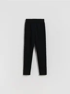 Spodnie i spodenki dla dziewczynek - Reserved - Ocieplane legginsy - czarny - miniaturka - grafika 1