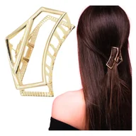 Ozdoby do włosów - Klamra do Włosów Złota Duża Spinka Geometryczna Metalowa Lekka Wytrzymała - miniaturka - grafika 1