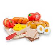 Zabawki AGD - NEW CLASSIC TOYS Zestaw śniadaniowy - drewniane jedzenie do krojenia - miniaturka - grafika 1