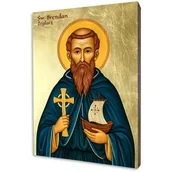 Ikony i obrazy sakralne - Ikona złocona, św. Brendan Żeglarz - miniaturka - grafika 1