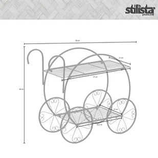 KWIETNIK METALOWY STOJAK CZARNY LOFT WÓZEK - Pozostałe ozdoby ogrodowe - miniaturka - grafika 5