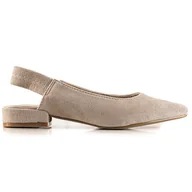 Czółenka - Goodin Klasyczne Czółenka Z Odkrytą Piętą beżowy - miniaturka - grafika 1