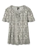 Bluzki damskie - Vero Moda Bluzka w kolorze kremowo-czarnym - miniaturka - grafika 1