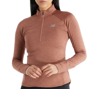 Bluza New Balance WT43200SWA - brązowa - Bluzy sportowe damskie - miniaturka - grafika 1