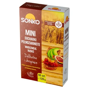 Sonko Mini sucharki pełnoziarniste 120 g - Pieczywo chrupkie - miniaturka - grafika 1