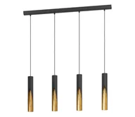 Lampy sufitowe - Eglo 900873 - LED Żyrandol na lince BARBOTTO 4xGU10/4,5W/230V czarny/złoty - miniaturka - grafika 1