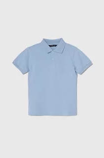 Koszulki dla chłopców - Mayoral polo bawełniane dziecięce kolor niebieski gładki - grafika 1