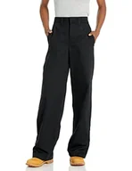 Spodnie damskie - Dickies Damskie spodnie z wysokim stanem, szerokie nogawki, czarne, 36, Spłukany czarny, 62 - miniaturka - grafika 1