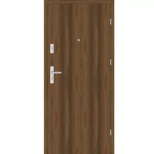 Drzwi wejściowe wewnątrzlokalowe Zeus 90 cm prawe orzech premium - Drzwi zewnętrzne - miniaturka - grafika 1