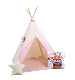 Namiot tipi dla dzieci, bawełna, okienko, poduszka miś, słodka lukrecja - Namioty i tipi dla dzieci - miniaturka - grafika 1