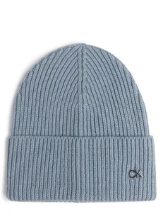 Calvin Klein Czapka damska z zawartością kaszmiru Kobiety dzianina grubo tkana niebieski jednolity, ONE SIZE - Czapki damskie - miniaturka - grafika 1