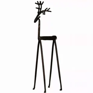 RENIFER FIGURKA dekoracyjna XL ozdoba styl nowoczesny metalowa czarna 55cm - Figurki dekoracyjne - miniaturka - grafika 1