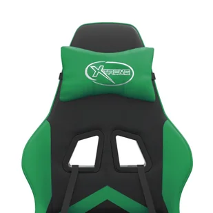 Lumarko Fotel gamingowy z podnóżkiem, czarno-zielony, sztuczna skóra - Fotele gamingowe - miniaturka - grafika 12