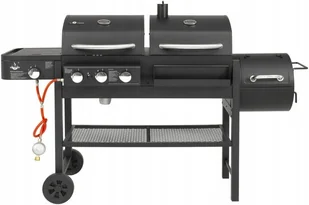GRILL GAZOWY WĘGLOWY + WĘDZARKA 3w1 EL FUEGO SIERRA COMBIGRIL ŻELIWNY RUSZT - Grille gazowe - miniaturka - grafika 1