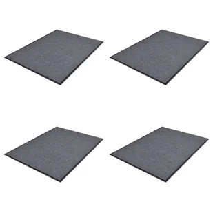 vidaXL Wycieraczki z PVC, 4 szt., szare, 90 x 60 cm - Wycieraczki - miniaturka - grafika 1